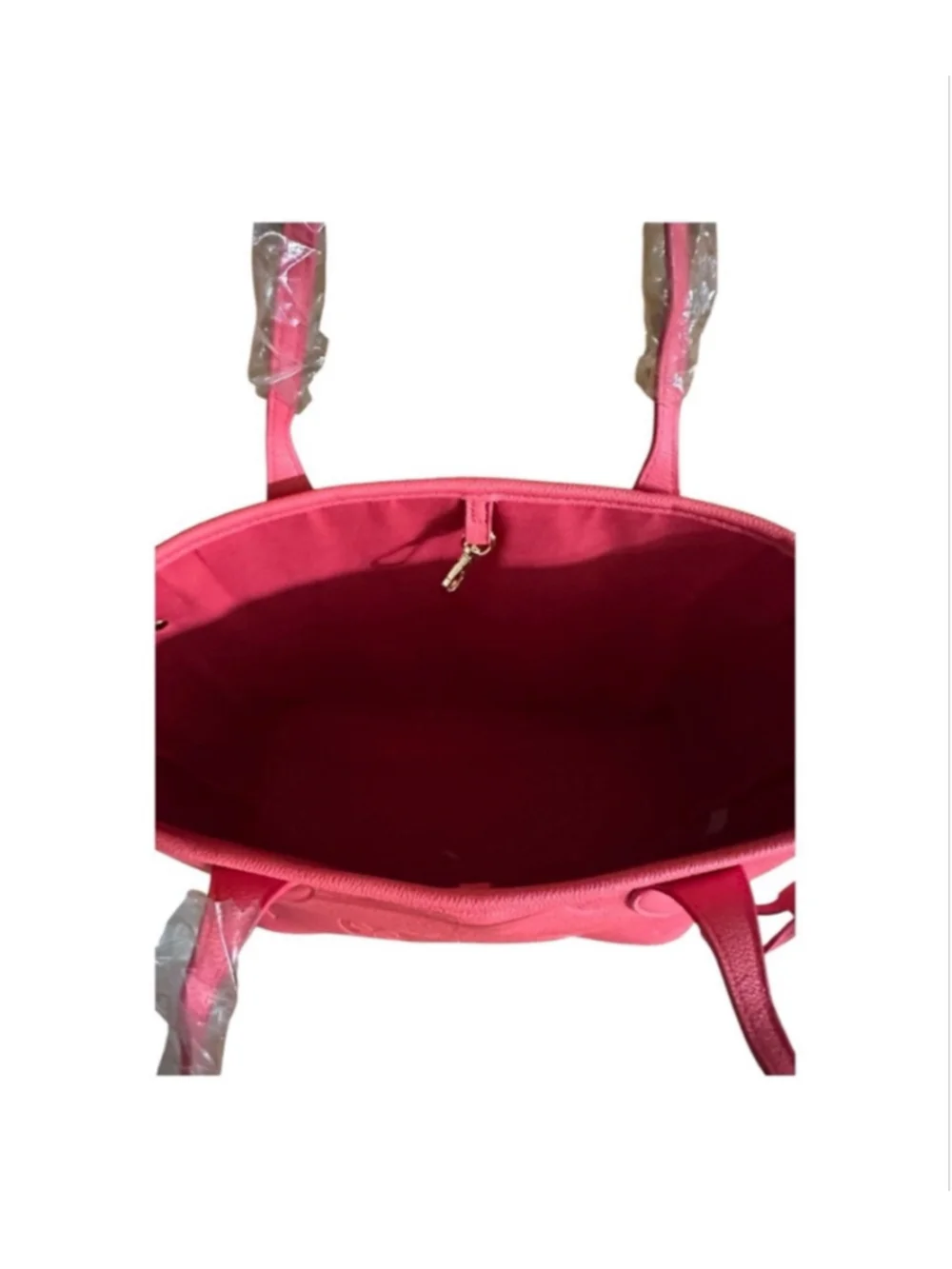 RUBY RIBBON | SIGNATURE LOGO TOTE IN PINK Faux Leather| NWT